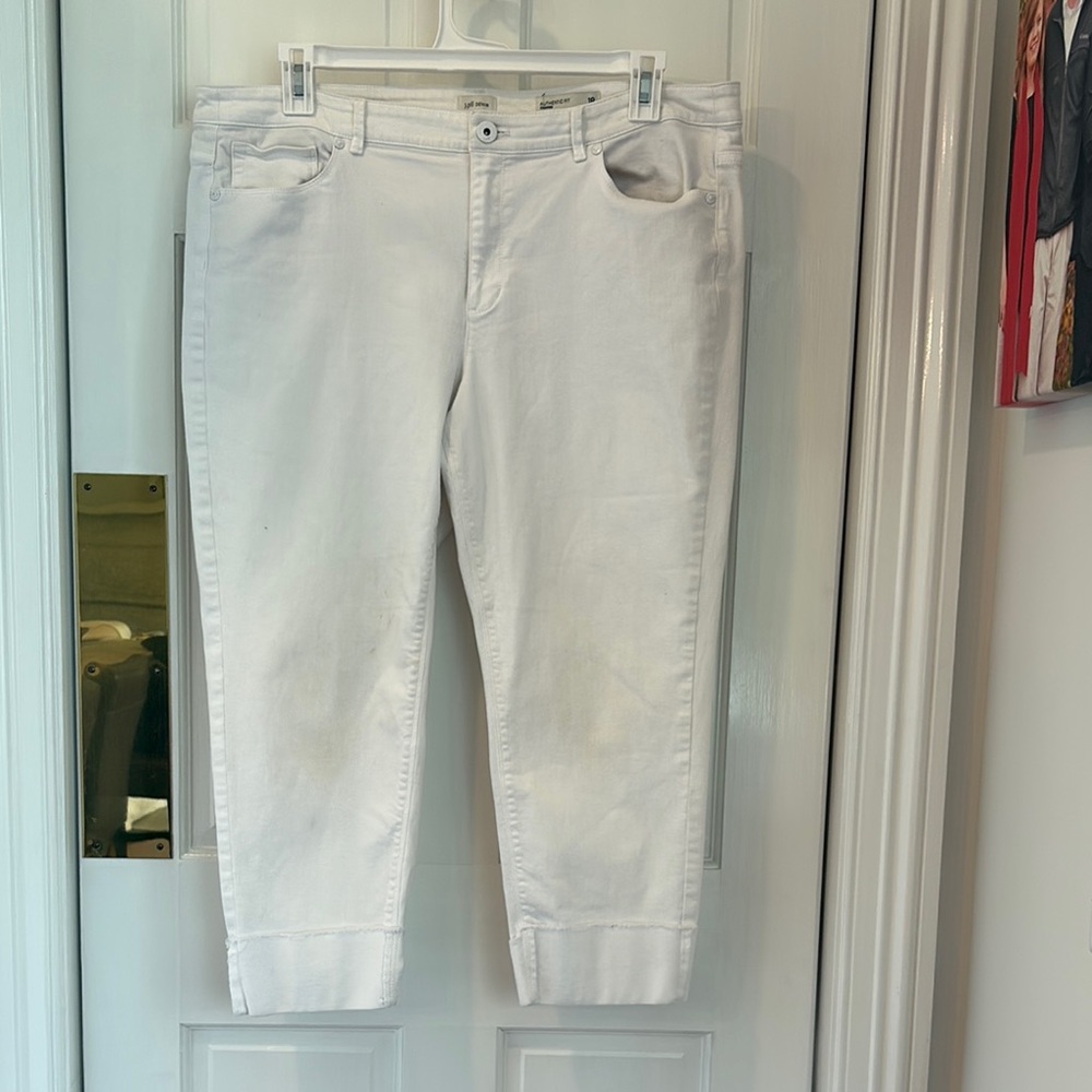 J. Jill White Ankle Cropped Jeans Relaxed Fit